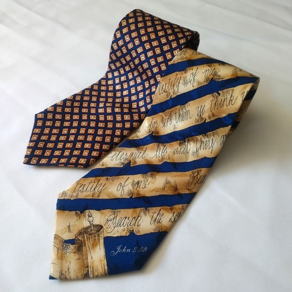 Accessories Set Of 2 Mens Ties Church Religious Christian Ties Great Condition 6 Jesus J